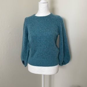 NWOT peacock blue wool cashmere sweater